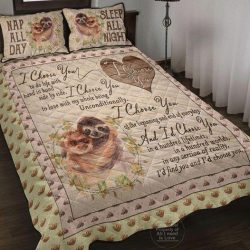 Sloth -I Choose You In A Hundred Lifetimes-Quilt Bed Set
