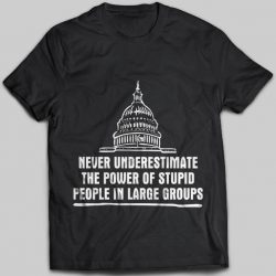 never underestimate the power of stupid in large groups shirt