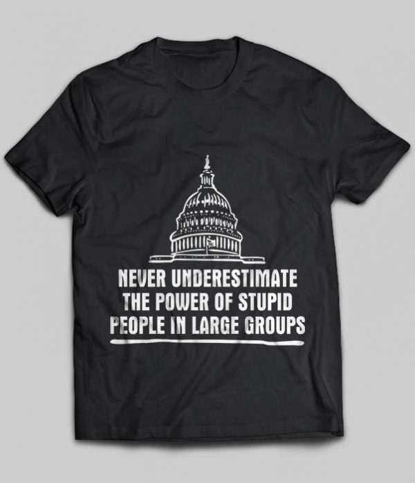 never underestimate the power of stupid in large groups shirt