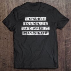 sorry for what i said when it was winter shirt