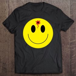 smiley face bullet hole shirt