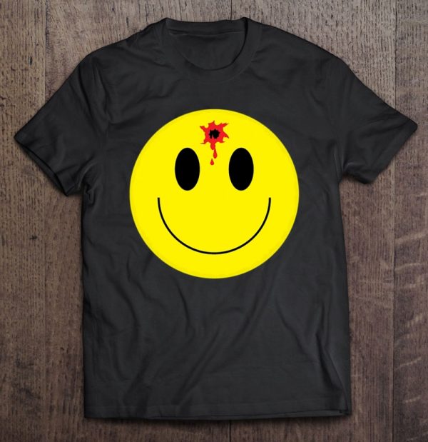 smiley face bullet hole shirt