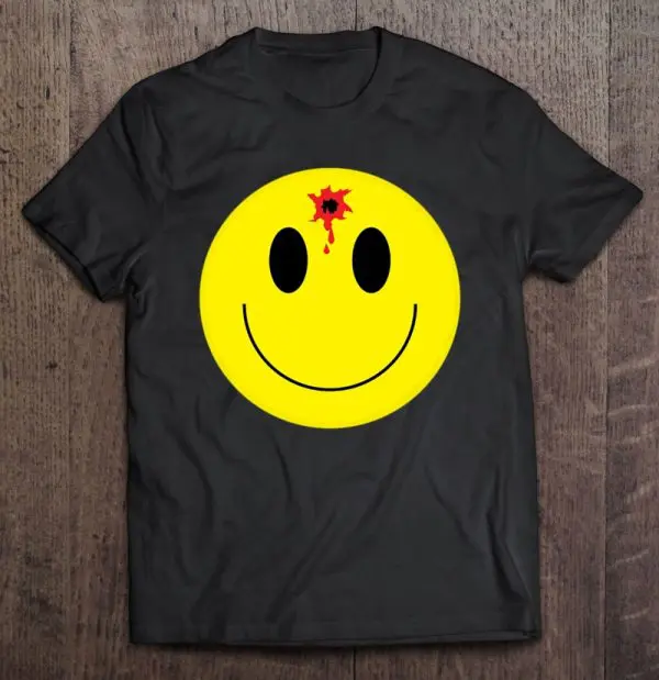 smiley face bullet hole shirt
