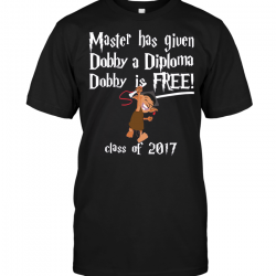 master has given dobby a diploma shirt