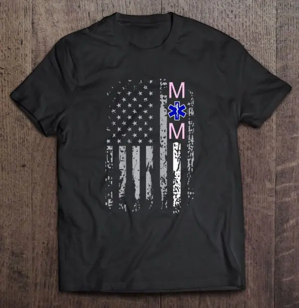 EMT Mom Thin White Line American Flag