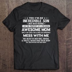 Yes I Am An Incredible Son But Not Yours I Am The Property Of A Freaking Awesome Mom