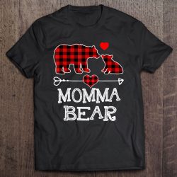 Momma Bear Christmas Pajama Red Plaid Buffalo Family Gift
