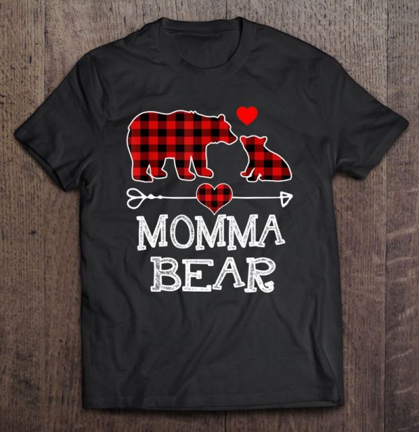 Momma Bear Christmas Pajama Red Plaid Buffalo Family Gift