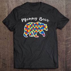 Mommy Bear Autism Awareness Puzzle Piece Support Autistic