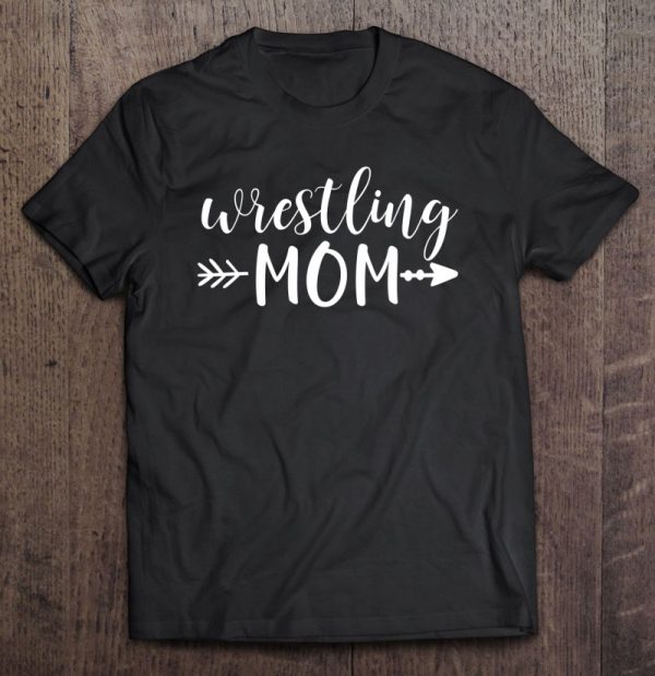 Wrestling Mom & Arrow In White Text Wrestler Gift Acn074b