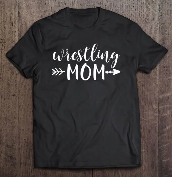 Wrestling Mom & Arrow In White Text Wrestler Gift Acn074b