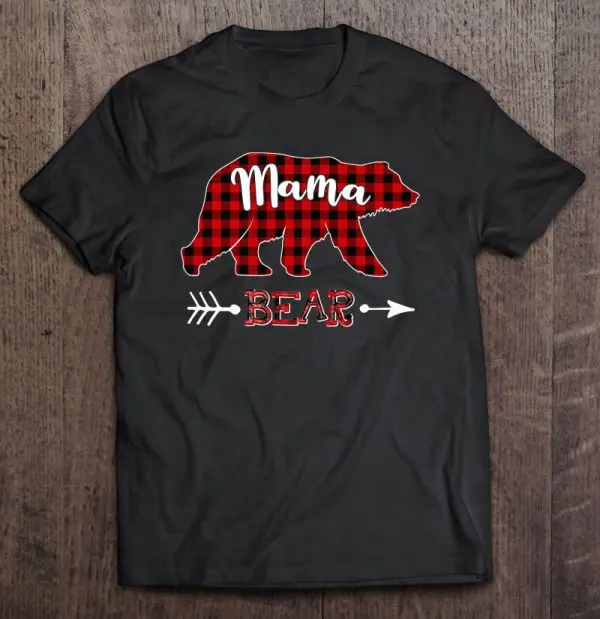 Red Plaid Mama Bear Shirt Matching Pajama Family Buffalo