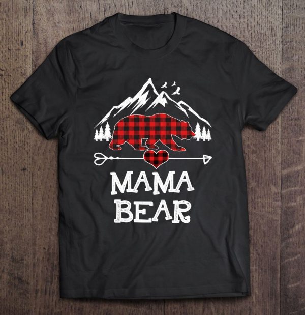 Mama Bear Christmas Pajama Red Plaid Buffalo Family Gift