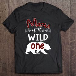 Mama Bear Of The Wild One Plaid Birthday Gifts