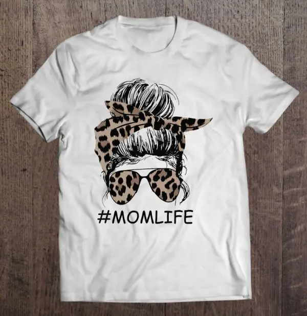 Momlife Girl With Leopard Hair Tie And Glasses Funny Gift