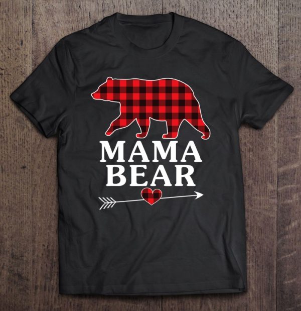 Mama Bear Women Red Plaid Christmas Pajama Family Mom Gift