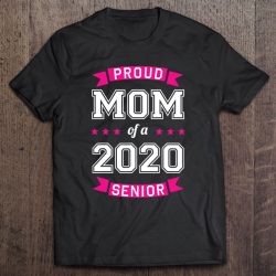 Proud Mom Of A 2020 Senior Pink And White Text Gift