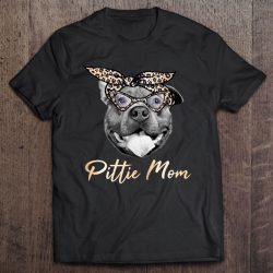 Pittie Mom Cute Pitbull Mama Leopard Print Pit Bull Gift