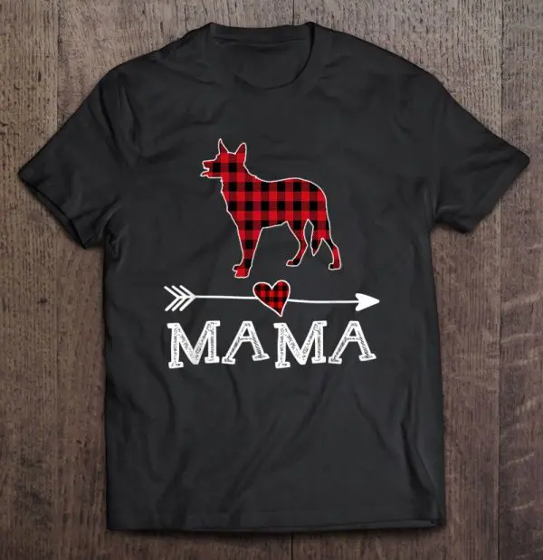 Womens Red Plaid Mama Australian Cattle Dog Mom Buffalo