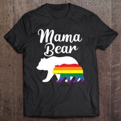 Womens Mama Bear Lgbtq Rainbow Bear Family Support Gift
