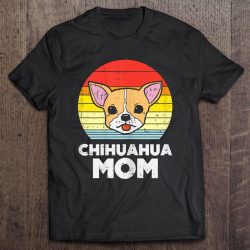 Womens Chihuahua Mom Sunset Retro Chiwawa Dog Owner Mama Women Gift
