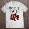 Womens Mom Of The Wild One Buffalo Plaid Lumberjack 1St Birthday