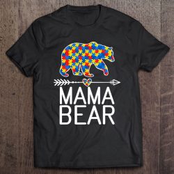 Mama Bear Autism Awareness Puzzle Piece Support Autistic