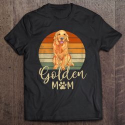 Womens Golden Mom Retro Sunset Golden Retriever Lover Gift Dog Mama