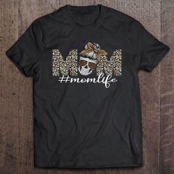 Womens Momlife Leopard Skull Mom Life Mama Bad Moms Club Gift