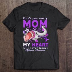 Alzheimer Awareness Ribbon My Heart Will Never Forget Mom