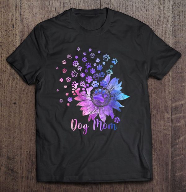 Colorful Sunflower Dog Mom Paw Print Gift