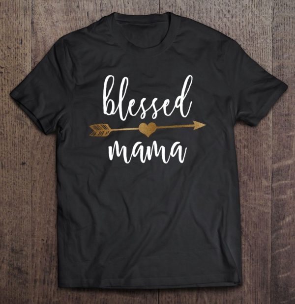 Cute Family Gold Arrow Blessed Mama