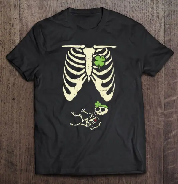St Patricks Day Pregnancy Announcement Girl Skeleton