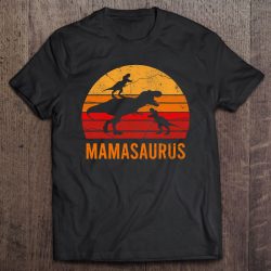 Funny Mom Mama Dinosaur 2 Two Kids Mamasaurus Wife Husband