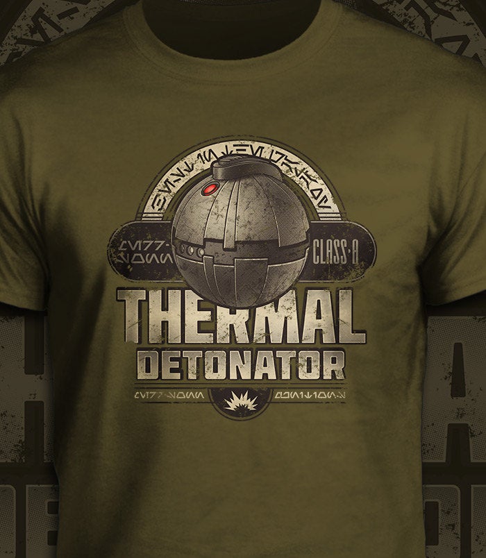 because he's holding a thermal detonator because he's holding a thermal detonator