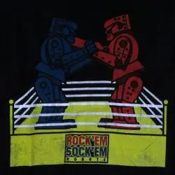 rock em sock em robots t shirt