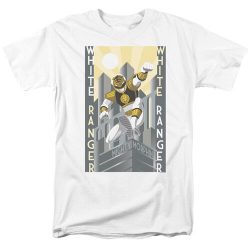 mighty morphin power rangers white ranger t shirt