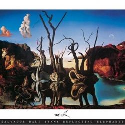 dali swans reflecting elephants print