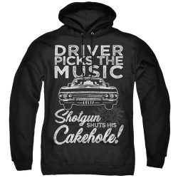 driver picks the music hoodie