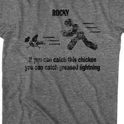 rocky chasing a chicken