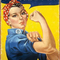 rosie the riveter tin sign