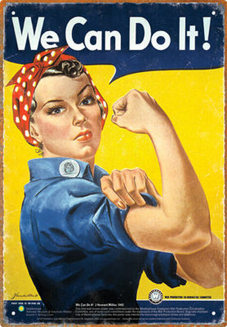rosie the riveter tin sign rosie the riveter tin sign