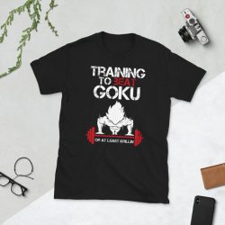 Training To Beat Goku Or At Least Krillin Unisex T-Shirt - Gym Shirt - Funny Dragon Ball Z Shirt - Vintage Anime Tee - Goku Dragon Ball
