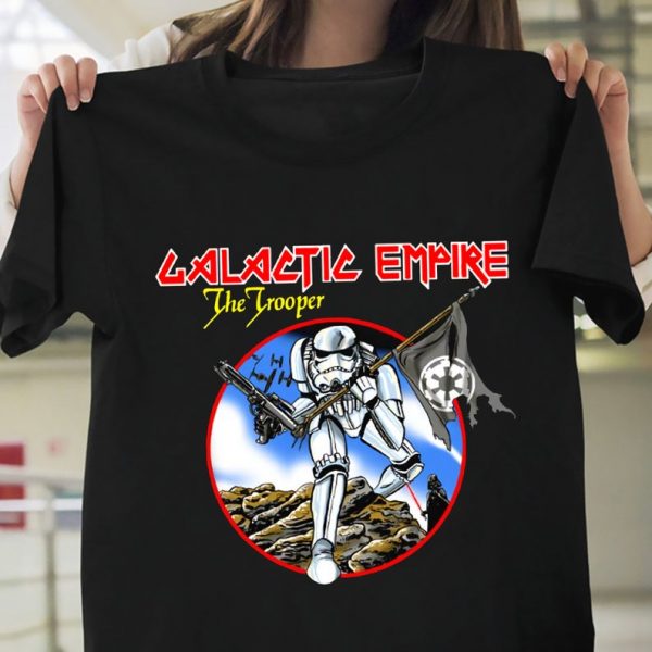 Star Wars Galactic Empire Rock T-Shirt Iron Maiden Style Black Size S-5XL, Iron Maiden Vintage Shirt, Iron Maiden Eddie Shirt V neck