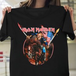 GLOBAL Iron Maiden Men's Maiden England Custer USA T-Shirt Black Size S-5XL - Iron Maiden Vintage Shirt - Iron Maiden Eddie Shirt