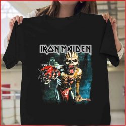 Iron Maiden Book Of Souls North American Tour Black T Shirt New Official Merch, Iron Maiden Vintage Shirt, Iron Maiden Eddie T Shirt