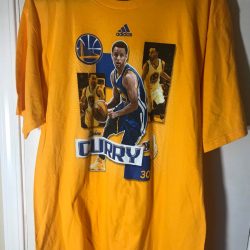 Stephen Curry Adidas Golden State Warriors Go To Tee TShirt Size XLarge- #30 - NBA - Gold