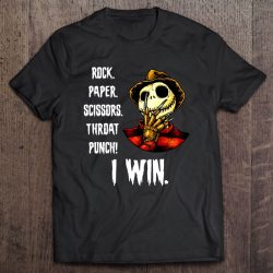 Rock Paper Scissors Throat Punch I Win Jack Skellington Freddy Krueger Version