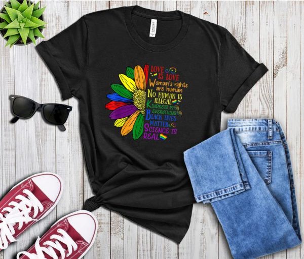 Rainbow Black Lives Matter Science LGBT Pride Flower T-Shirt, LGBT Shirt, Lesbian Pride Shirt, LGBT Equality - 30567