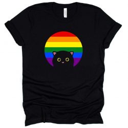 LGBT Cat T-Shirt - Funny Lesbian Gay Bisexual TShirt - Cute Cat LGBTQ Rainbow Shirt